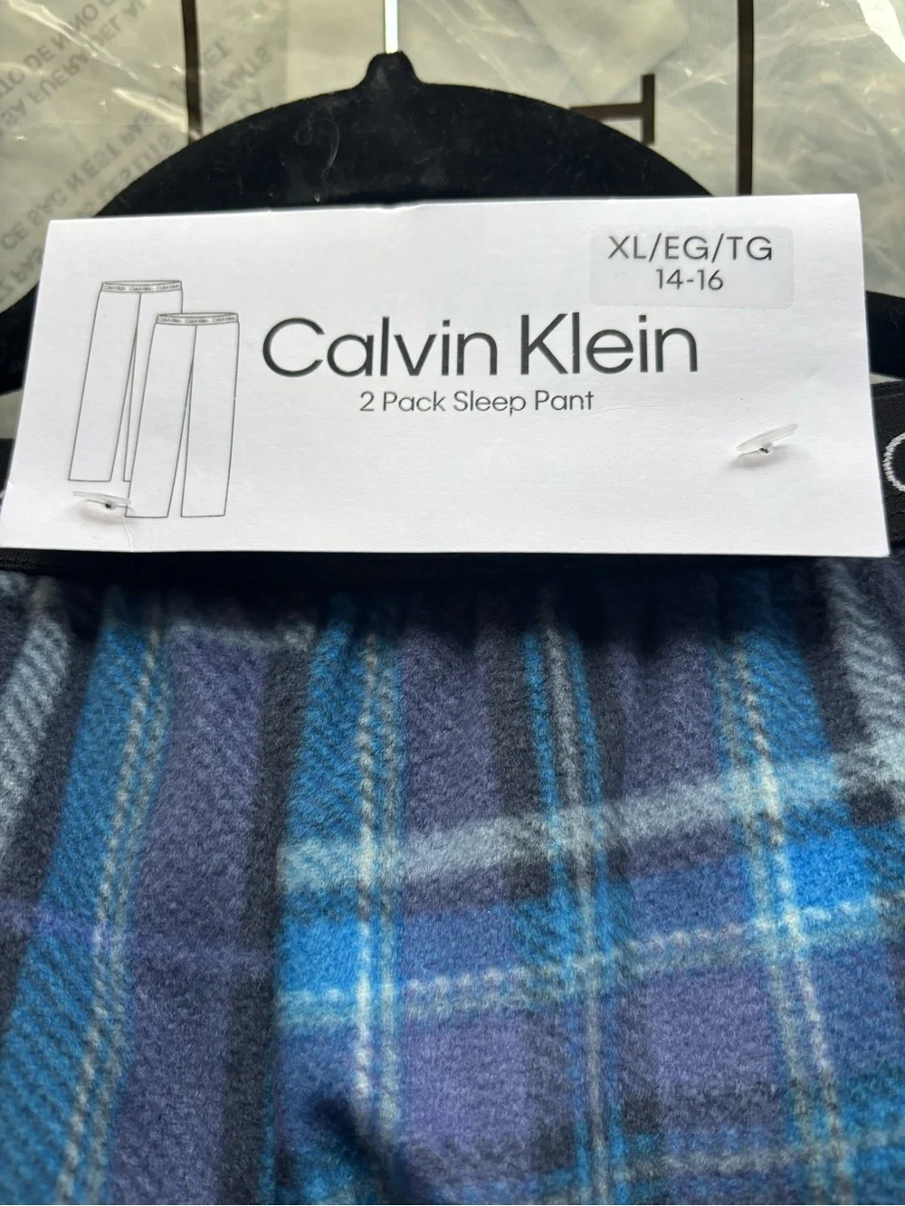 Calvin Klein Kids Blue Plaid Pajama Bottoms - 2 Pack